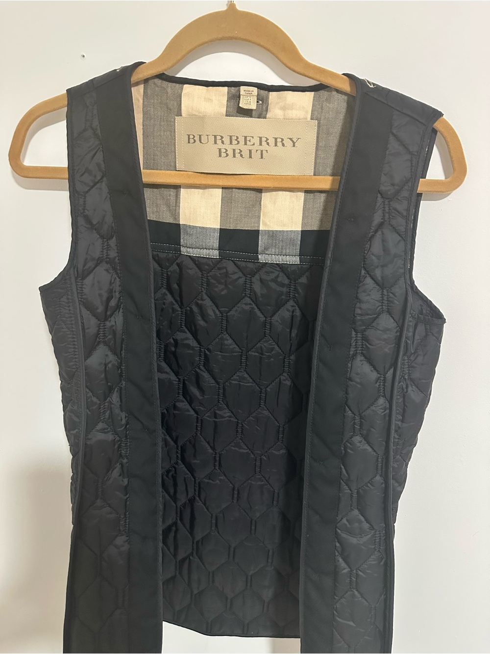 Burberry Brit Black Coat with Signature Check Lining - Picture 6 of 8